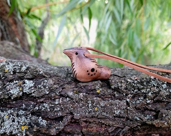 Ceramic ocarina pendant Bird ancient musical instrument