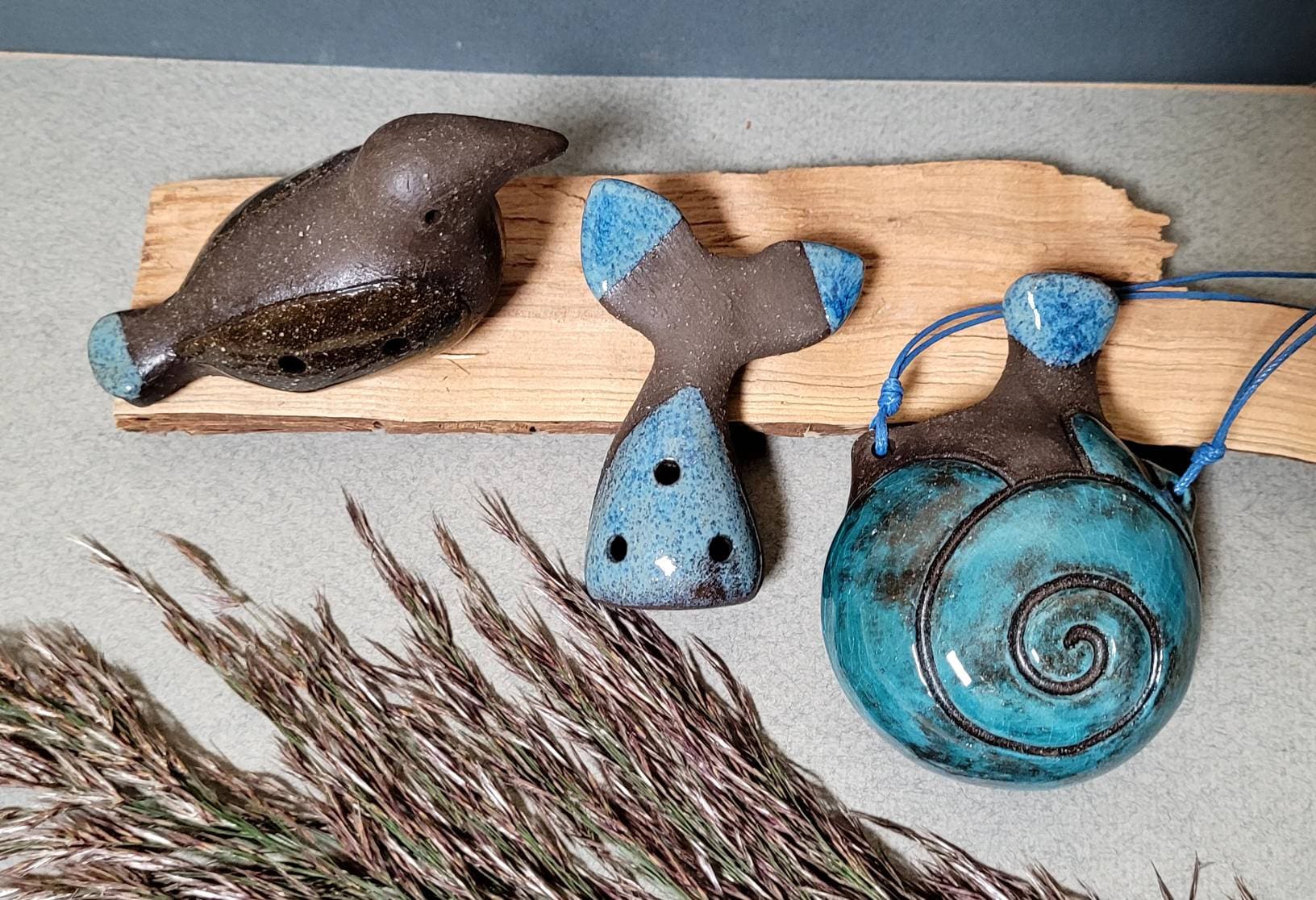 Ocarina Pendant Seashell Sea Set of 3 Ocarinas Etsy