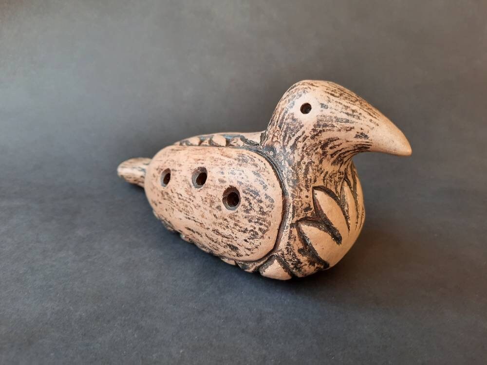 Ancient wind musical instrument Bird with flower Etsy