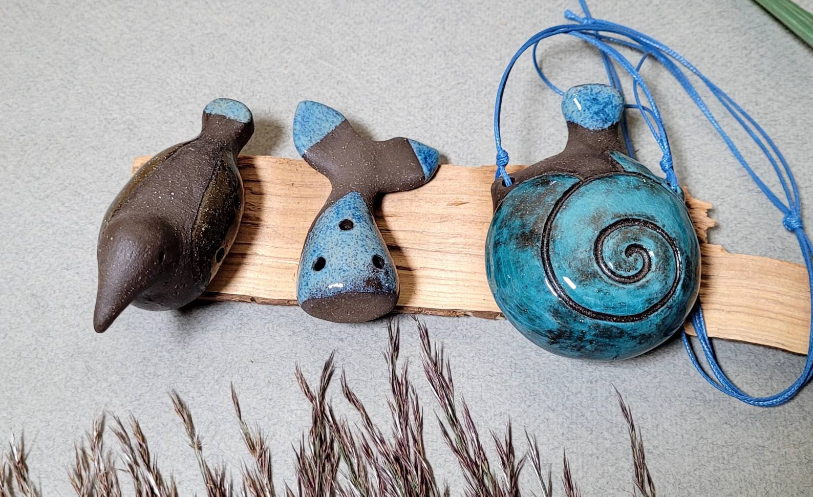 Ocarina Pendant Seashell Sea Set of 3 Ocarinas Etsy