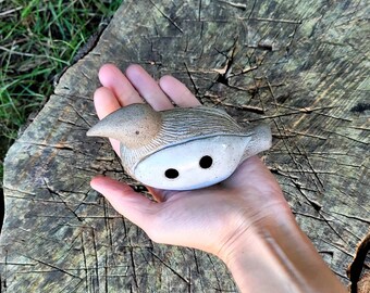 Ocarina White Forest Bird Tuned in Minor Pentatonic Scale 432 Hz / Musical Gift / Forest Flute / Wicca Spirit Flute