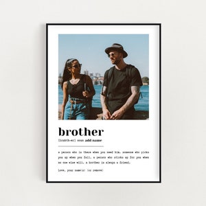 Brother Definition Print, Custom Definition, Brother Gift, Brother Print, Big Brother Print, Dictionary Print, Brother Picture Present