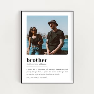 Brother Definition Print, Benutzerdefinierte Definition, Brother Geschenk, Brother Print, Big Brother Print, Wörterbuchdruck, Brother Bild vorhanden