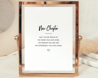 religious best wishes for new job New chapter sign, new chapter gift, gift for coworker leaving, going away gift, farewell gift, retirement gift idea, new beginnings sign