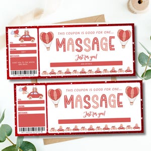 Massage Gift Certificate Template, Massage Gift Coupon Template, Massage Gift Certificate Printable, Massage Gift Certificate 8.5x3.5