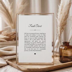Fresh Start Quote Art Print, Job Loss Gift (Digital Download)