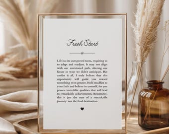Fresh Start Quote Art Print, Job Loss Gift (Digital Download)