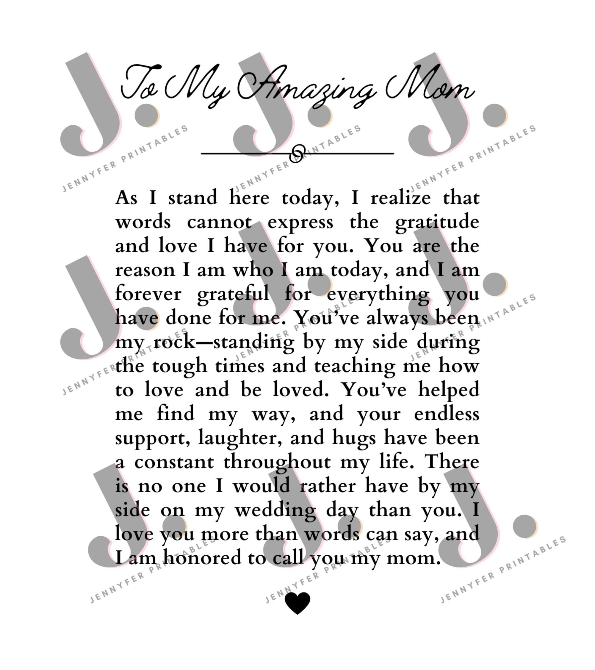 Regalo per la madre della sposa, disegno per la madre della sposa, stampa personalizzata per il matrimonio di mamma e figlia, ricordo di nozze, regalo di ringraziamento per la mamma