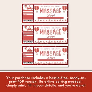 Massage Voucher Template, Massage Coupon Template, Printable Massage ...