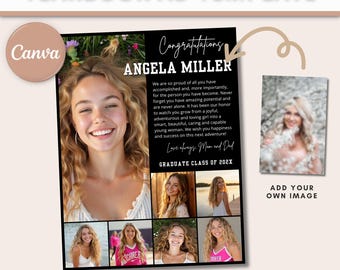 Senior Yearbook Ad Template: Full Page Tribute (Canva, 8.5x11 & 9x12)