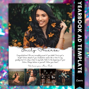 Yearbook Ad Canva Template Senior Yearbook Template Custom Senior Yearbook Ad Template Full Page Senior Ad For Yearbook Dedication Page