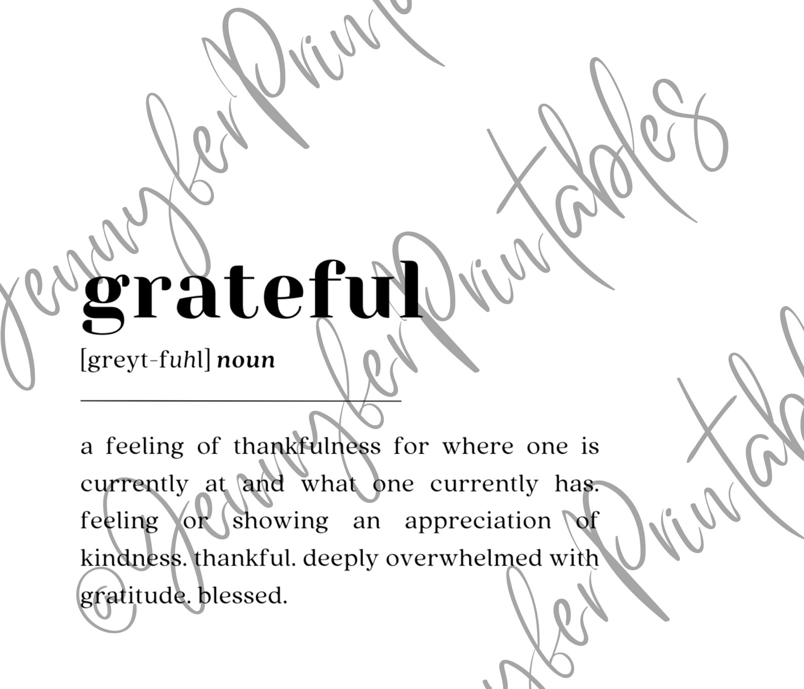 Grateful Definition Print Gratitude Definition Gratitude Etsy
