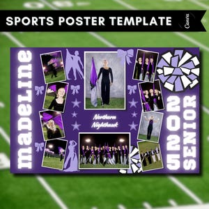 Color Guard Senior Night Poster Canva Template (Digital Download)