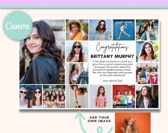 Half Page Yearbook Ad Template: Canva Collage (8.5x5.5 & 9x6) (Digital Download)