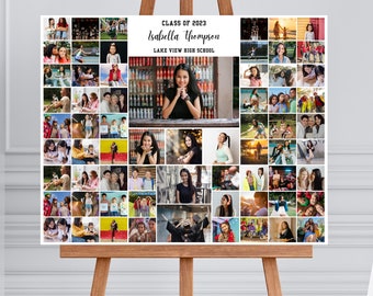 Graduation Photo Collage Template: 66 Photos (Digital Download)
