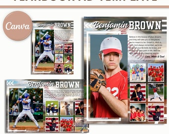 Yearbook Ad Template Sports Yearbook Ad Baseball Yearbook Templates Senior Yearbook Half Page Quarter Page Yearbook Template Full Page