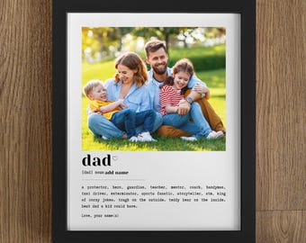 Personalized Dad Definition Photo Print - DIY Canva Template (Digital Download)