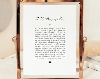 Mother of the Bride Gift, Wedding Day Poem (Digital Download)