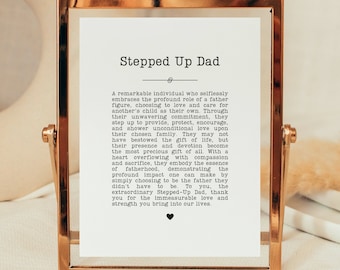 Stepped Up Dad Gift, Step Dad Gift Ideas, Meaningful Dad Gift, Bonus Dad Gift, Step Dad Gifts, Printable Dad Gift, Thoughtful Dad Gift