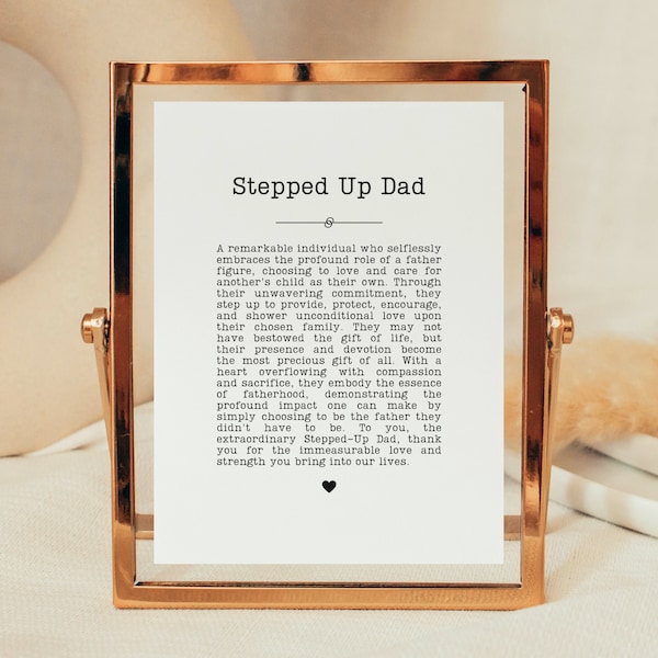 Stepped Up Dad Gift, Step Dad Gift Ideas, Meaningful Dad Gift, Bonus Dad Gift, Step Dad Gifts, Printable Dad Gift, Thoughtful Dad Gift