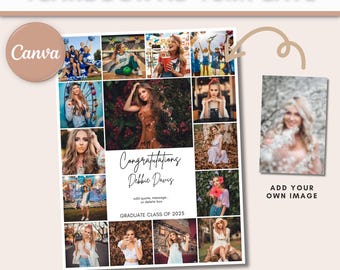 Canva Yearbook Ad Template: Full Page, 15 Photos (Digital Download)