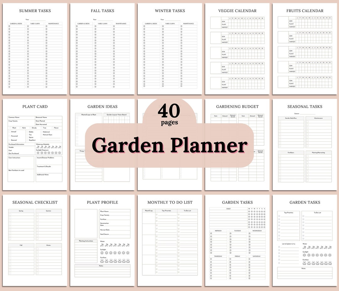 Garden Planner, Printable Garden Planner, Garden Planner PDF, Garden ...