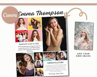 Senior Yearbook Ad Template Full Page Canva Graduation Yearbook Ad Dedication Template High School Senior Yearbook Ad Yearbook Page Layout