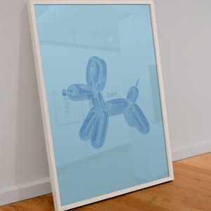 Balloon Dog Art Print Preppy Dog Print Dog Balloon Decor Blue Balloon Dog Printable Wall Art Light Blue Wall Art Print Art Download Trendy
