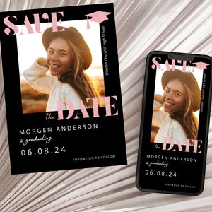 Save The Date Graduation Party, Save The Date Graduation Invitation 2025, Animated Graduation Invitation, Digital Save The Date Graduation