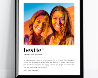 Personalized Bestie Definition Print: Custom Photo Gift (Digital Download)