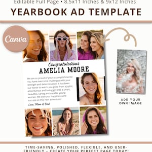 Full Page Senior Yearbook Ad Template Canva School Yearbook Photo Template High School Senior Yearbook Ad Middle School Yearbook Ad