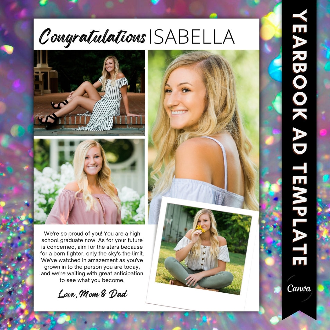 Custom Graduation Yearbook Ad Templates 8 5x11 9x12 Full Etsy