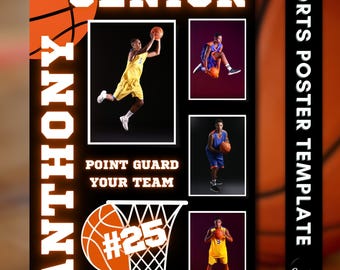 Senior Night Basketball Poster Template: Customizable Canva Design (Digital Download)