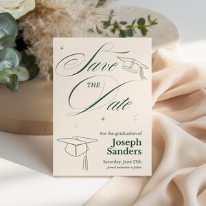 Senior Graduation Save the Date | Canva Announcement Card Template | High School College Grad Party | Minimalist Layout