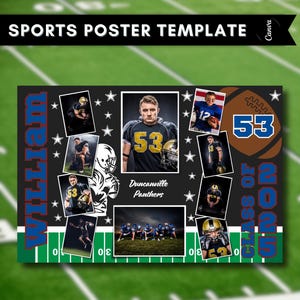 Senior Night Football Poster Canva Template Senior Night Football Poster Sports Senior Night Football Poster 14x11 24x18 30x24 36x24