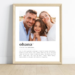 Ohana Means Family Print Ohana Definition Wall Art Ohana Sign Ohana Personalized Chosen Family Gift For Family Far Away Digital Download