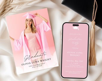 Minimalist Graduation Party Invitation: Photo Evite (Digital)
