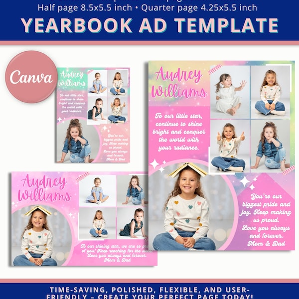 Kids Yearbook Ad Template Yearbook Dedication Page Canva Template Elementary Dance Recital Program Ad Template Dance Recital Program Ad