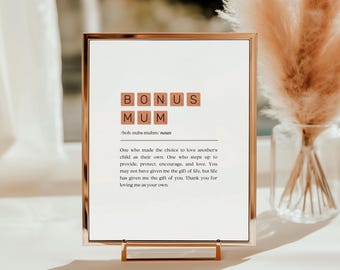 Bonus Mum Definition Art Print: Mother In Law Gift (Digital Download)