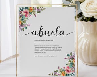 Buela Definition Druck: Spanisches Oma Geschenk (Digitaler Download)