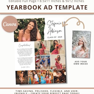 Graduation Yearbook Ad, Yearbook Ad Template Full Page, Yearbook Dedication Page, Yearbook Senior Page, Yearbook Ad Full Page, Yearbook Page