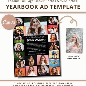 Yearbook Ad Template Full Page Canva Senior Yearbook Page Graduation Yearbook Ad Full Page Custom Senior Yearbook Ad Tribute Template