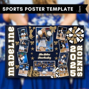 Senior Poster Template Cheer Senior Night Cheer Poster Cheerleading Banner Template Photo Collage Cheerleader 14x11 24x18 30x24 36x24