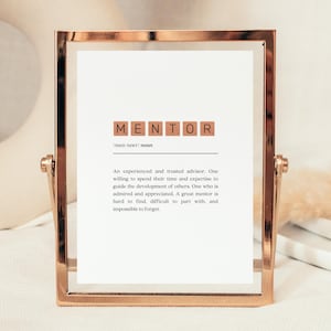 Regalo de agradecimiento para un profesor mentor, Impresión con la definición de mentor, Regalo de despedida para un mentor, Regalo para un maestro, Regalos significativos para un mentor