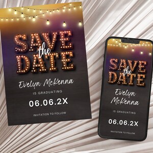 Save The Date Invitations For Graduation BBQ Digital Graduation Party Save The Date Invitation And Mobile Grad Party Save The Date Template