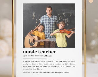 Music Teacher Gift, Teacher Appreciation Canva Template, Custom Band Director Photo Collage, End of Year Recital Print