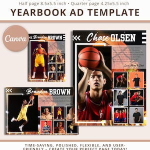 Modello di annuncio per l'annuario di basket senior: pagina intera, mezza pagina, un quarto di pagina (download digitale)