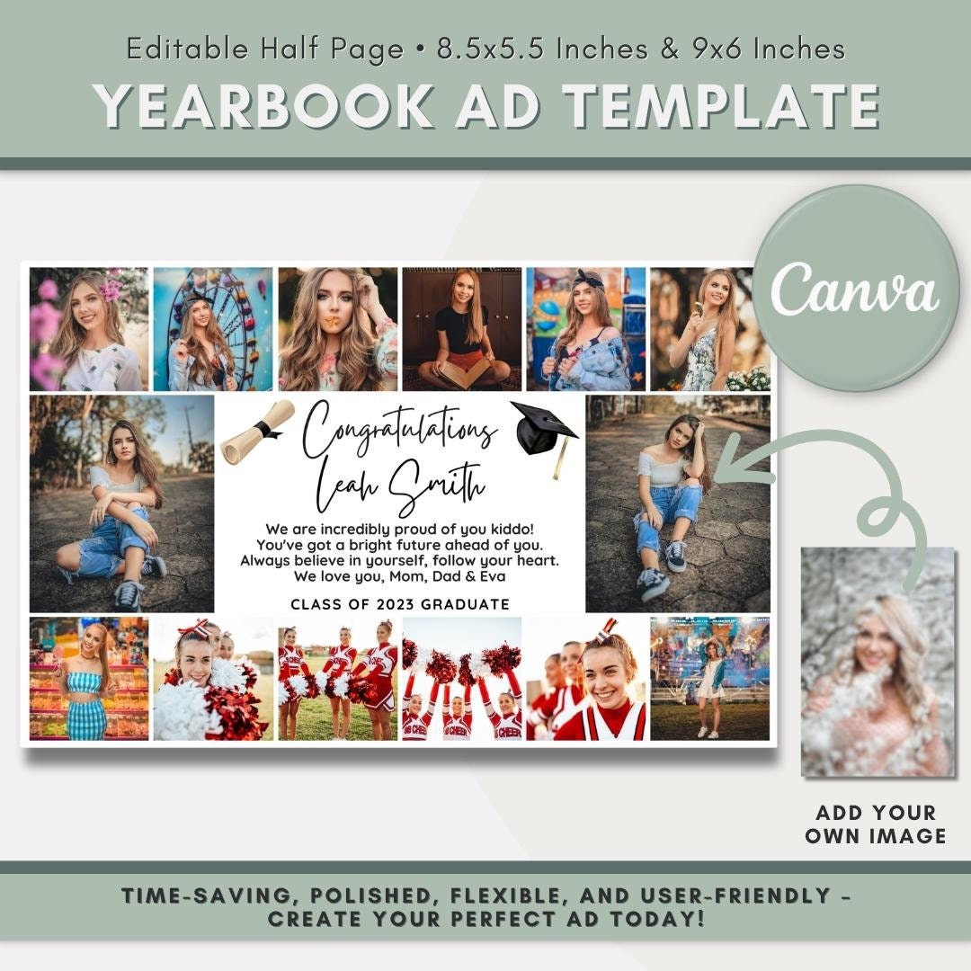Senior Ad Yearbook Template Canva, Yearbook Ad Half Page Canva Senior Ad Yearbook Template Canva, Yearbook Ad Half Page Canva