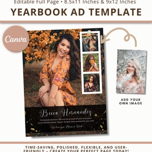 Senior Ad Yearbook Template Canva Full Page Yearbook Ad Template High School Senior Yearbook Ad Elementary Graduation Yearbook Ad Template