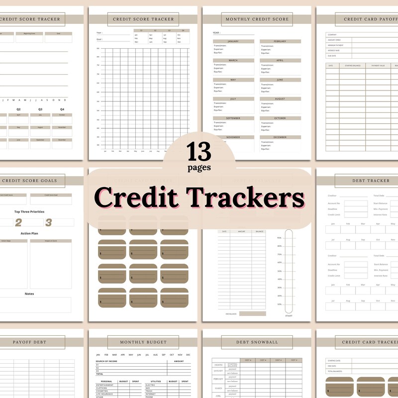 Printable Credit Sheets - Etsy